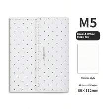 1pc M5 Three-Fold Polka Dot Notebook 96 Pages, INS Korean Style Portable Planner Diary, Cute Versatile Journal, Fine Fabric, Wear-Resistant And Scratch-Resistant, Three-Fold Opening Design, Polka Dot Minimalist Print, Thick Writing Pages, No Ink Bleed Or Smudging, Sturdy Binding, Compact And Portable, Easy To Carry, Japanese Fresh Artistic, Korean INS Gentle Style - A - View 15