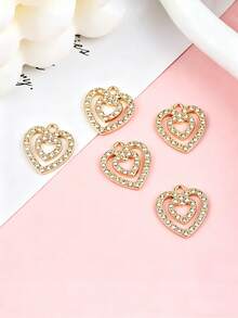 20 chiếc mặt dây chuyền hình trái tim tối giản, thanh lịch làm từ hợp kim kẽm, phụ kiện trang sức tự làm. - 20 cái - Xem 5