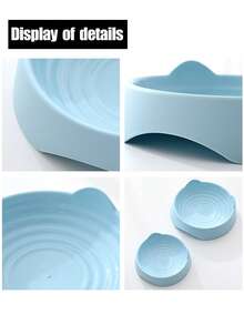 1pc Cat Ear Shaped Pet Bowl, Plastic Material Cat/Dog Food & Water Bowl, Assorted Sizes - 250ml - View 4
