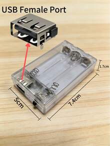 Hộp nguồn đa năng 1 chiếc với cổng USB cái. Sử dụng 3 pin AA (không bao gồm), cung cấp nguồn điện ổn định 4.5V cho các thiết bị điện tử tự chế, đèn LED và các thiết bị nhỏ. Lý tưởng cho phòng ngủ, ký túc xá, chiếu sáng bàn làm việc, cắm trại và trang trí hàng ngày. Nhỏ gọn và dễ mang theo, tuyệt vời cho các dự án DIY thủ công và các thiết bị điện tử nhỏ. - Bộ 6 USB - Xem 5