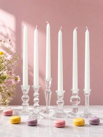 Set de 12 piezas/8 piezas/6 piezas de velas cónicas largas con aroma de color beige, velas perfumadas sin humo negro, pueden arder durante 4 horas, las propias velas tienen fragancia, velas para decoración del hogar, combinadas con portavelas crean una decoración muy atmosférica, adecuadas para decoración del hogar, reuniones de fiesta, decoración de mesa, regalo para fiestas, cenas, banquetes/fiestas, relajación/meditación, iluminación ambiental
