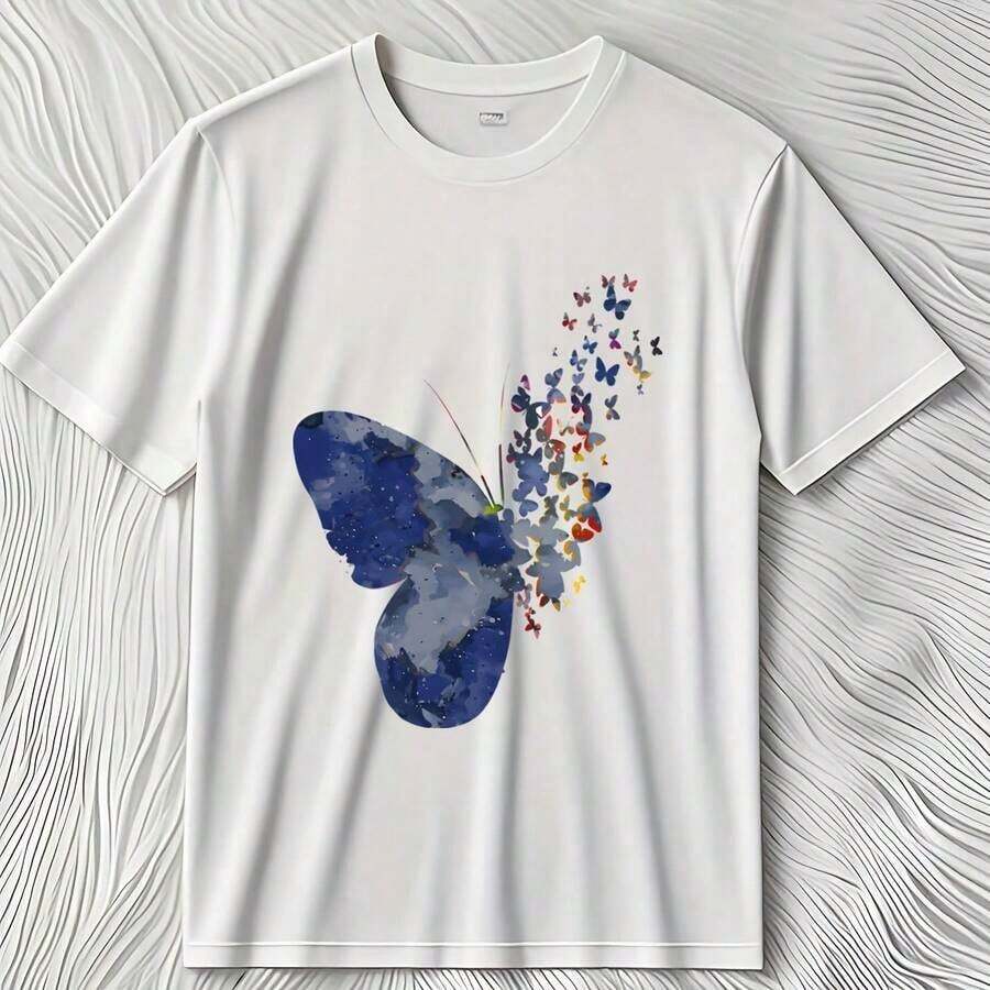 Camiseta de hombre estilo streetwear con estampado de grafiti, top de gran tamaño de alta calidad - Blanco - Ver 1