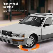 1:24 Alloy Diecast Car Model LS400 Classic Retro Simulation Sound & Light Children Toy Car With Pull Back & Forward Function, Shock Absorbing Tires, Gift For Boys On Holidays & Birthdays - Multicolor - View 7