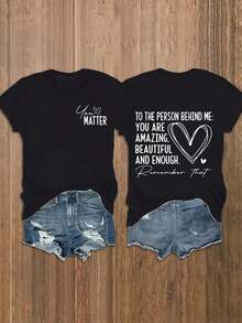 This 'S T-Shirt Is Made Of 100% Double-Sided Pure, Perfect For Autumn And Winter.It Features A Casual And  Design, Moisture-Wicking Properties |   Relaxed Fit |   Plus Size - 黑色 - 查看 6