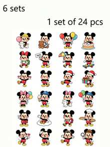 24 miếng dán chuột Mickey dễ thương, decal vinyl chibi Disney, chống thấm nước dùng cho bình nước, laptop, sổ lưu niệm, sổ kế hoạch, quà tặng tiệc tùng cho trẻ em và người hâm mộ Disney. Thêm nét quyến rũ kỳ diệu của Disney vào cuộc sống hàng ngày của bạn với 24 miếng dán chuột Mickey đáng yêu này! Với hình ảnh chibi độc đáo. - nhãn dán - Xem 14