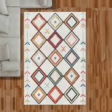 Alfombra de pasillo y área con impresión digital, antideslizante y lavable, diseño moderno | Estilos moderno, escandinavo, bohemio y clásico | 100% poliéster | HECHO EN Turquía - Multicolor - Ver 8