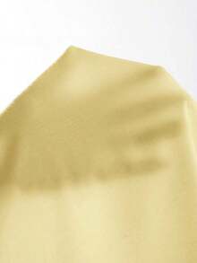 Blusa de satén con cuello plisado, sin mangas, elegante y sencilla, para oficina y negocios, con dobladillo puntiagudo, color marrón - amarillo ganso - Ver 5