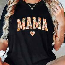 Women's T-Shirt With Sparkling Golden Cherry Design - Black - View 1