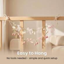 Chiffon Bow Pennant Banner, Floral Tassel Garland Decoration For Wedding, Birthday Party - A - View 8