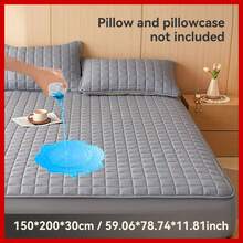 1Pc Waterproof Mattress Protector, Mattress Cover, Suitable For Bedroom/Guest Room/Hotel, Soft, Skin-Friendly, Breathable And Waterproof, Suitable For Machine Wash/Hand Wash, Does Not Include Pillow And Pillow Core - Grey - View 9