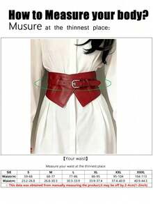 1条女士多功能红色弹力腰带，独特设计，适合搭配西装、连衣裙或日常穿着 - 紅色 - 查看 4