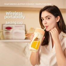 可攜式 USB 充電式果汁機 - 易於清潔，適用於水果、蔬菜飲料和果昔，附吸管，450ml 容量 - 0.5L以下 - 查看 5