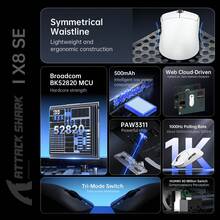 X8SE 三模式游戏鼠标，40000 DPI 超高精度，专为专业玩家打造 - 查看 5