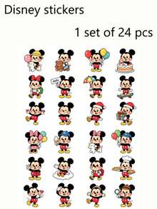 24 miếng dán chuột Mickey dễ thương, decal vinyl chibi Disney, chống thấm nước dùng cho bình nước, laptop, sổ lưu niệm, sổ kế hoạch, quà tặng tiệc tùng cho trẻ em và người hâm mộ Disney. Thêm nét quyến rũ kỳ diệu của Disney vào cuộc sống hàng ngày của bạn với 24 miếng dán chuột Mickey đáng yêu này! Với hình ảnh chibi độc đáo. - nhãn dán - Xem 2