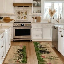 1pc Home Decor, Rooster Pattern Printed Linen Kitchen Rug, Carpet, Mat, Bathroom Mat, Doormat, 3D Printed Rectangular, Suitable For Living Room, Bedroom, Hallway, Bathroom, Laundry Room - Polyester Carpet, For Indoor And Outdoor Home Decor - Multicolor - View 4