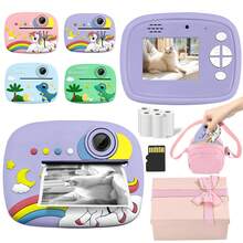 Children's Instant Printing Camera 1080P High-Definition Digital Camera Comes With A 32GB Storage Card As A Gift With An Image Quality Of 48MB Supports 16x Magnification Great Present For Christmas Thanksgiving And Holiday Celebrations - Multicolor - View 3