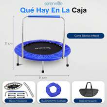 Trampolín Portátil y Plegable SereneLife - Rebotador de 36 para Uso Doméstico, Ejercicio Corporal y Fitness - Versión Actualizada - SLSPT365 MUVR - Azul de 36 pulgadas - Ver 7
