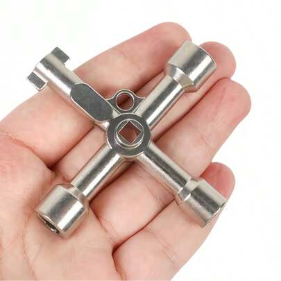 Bộ 2 cờ lê chữ thập - Trục lục giác, trục tam giác, trục vuông, thích hợp cho van vòi nước, hộp điện, cửa thang máy, v.v. - Chất liệu bền bỉ đạt tiêu chuẩn công nghiệp, thiết kế chắc chắn, tay nghề cao.