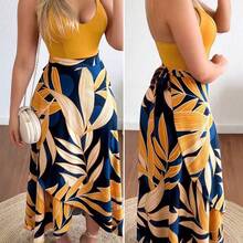Holidaya Women Tropical Plant Printed Cross Wrap Cami Sleeveless Dress With Spaghetti Straps Maxi Women Outfit - Verde militar - Ver 2