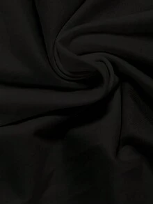 Camiseta Casual de Cuello Redondo para Mujer con Estampado de Corazón Realista - Poliéster Suave, Manga Corta, Perfecta para Primavera y Verano - Negro - Ver 3