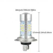 Bộ 2 bóng đèn pha LED H7 cho ô tô - Ánh sáng trắng siêu sáng 6000K, tương thích với điện áp 12V/24V, điều chỉnh độ chiếu xa/gần, đèn chạy ban ngày tự động, tăng cường khả năng quan sát và an toàn, nâng cấp hệ thống chiếu sáng xe, thiết kế bóng đèn thời trang, cấu trúc bóng đèn bền bỉ, không cần pin. - 2 chiếc - Xem 3