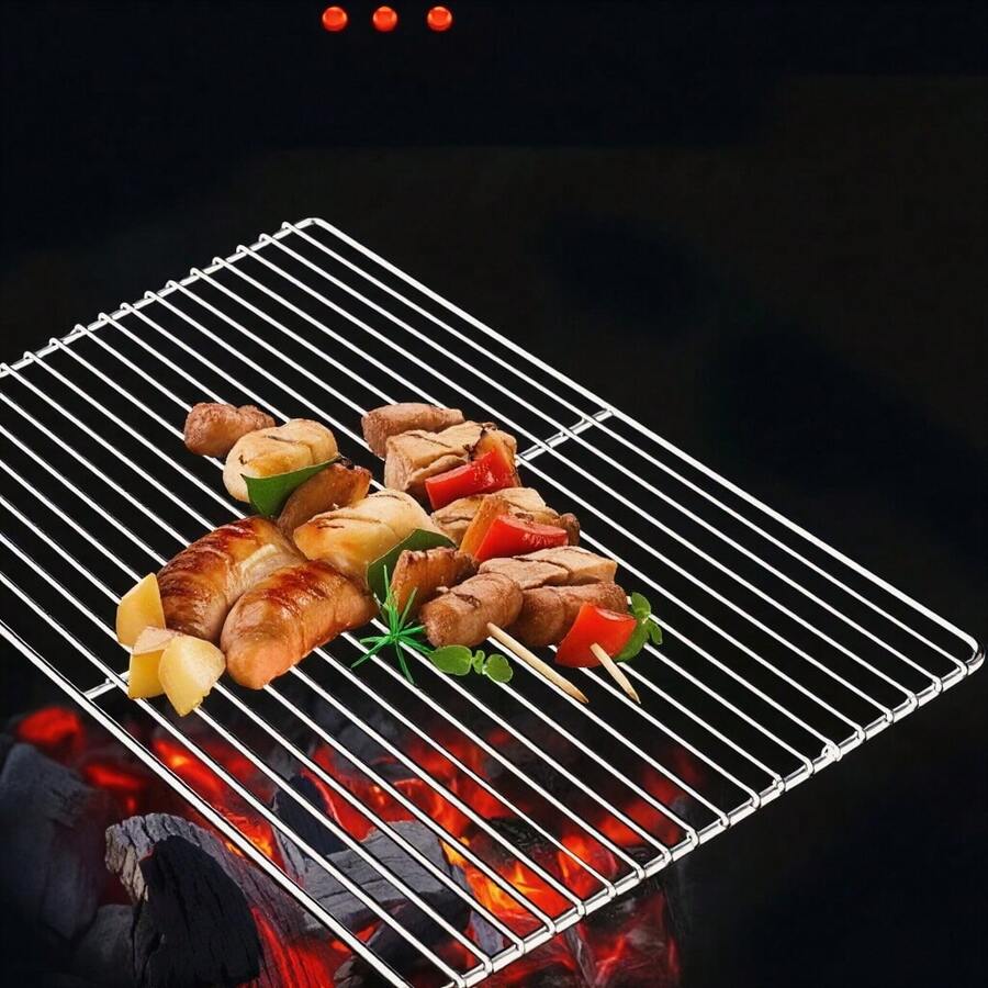 1個/3個裝 長方形家用鐵製烤架 戶外加厚耐用不鏽鋼烤肉架 肉類展示架 屠宰店展示架 冷卻架 烘焙架 麵包蛋糕冷卻架
