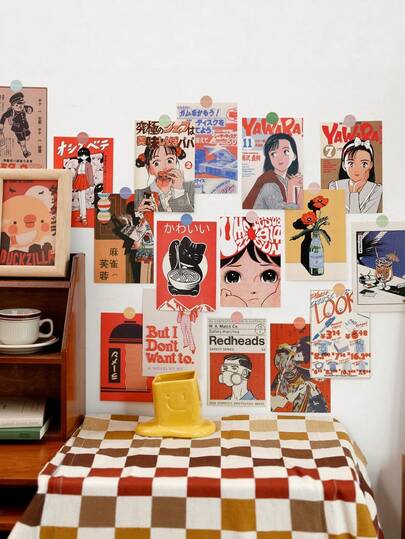 30pcs Showa Era Nostalgic Decorative Postcards, Wall Background, Photo Frame, Wall Sticker, Greeting Card, Scrapbooking Paper, Planner Decoration, Photo Frame Background