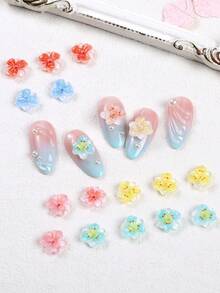 50個 3D彩色瓢蟲美甲飾品，樹脂瓢蟲美甲裝飾，多色迷你瓢蟲鉚釘，適合夏季與園藝主題美甲，DIY美甲配件，適用於美甲沙龍與居家使用，美甲用品 - 彩色 - 查看 4