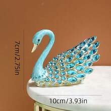 SUSUZUKU 1 pieza Caja de joyería en forma de cisne hueco con esmalte "Amor Eterno", caja decorativa de metal pequeña, regalo creativo para el Día de San Valentín - cisne - Ver 14