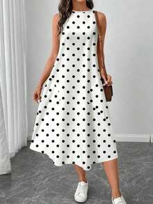 Vestido casual de mujer de longitud media con estampado, adecuado para primavera y verano - Multicolor 2 - Ver 10