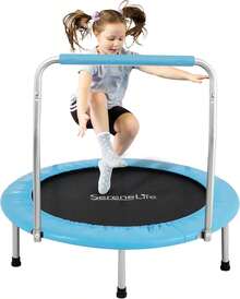 SereneLife Portable And Foldable Trampoline - 36" Rebounder For Home Use, Body Exercise And Fitness - Updated Version - SLSPT365 MUVR - Light Blue - View 1