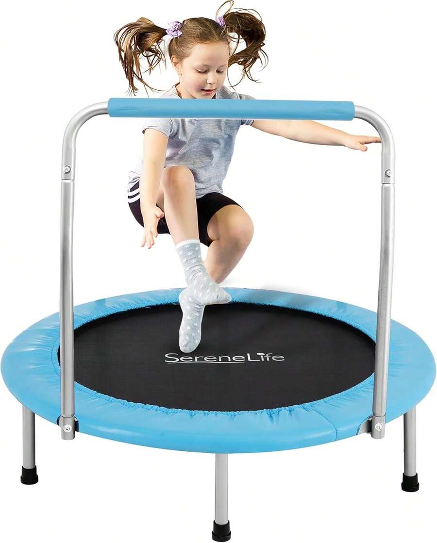 SereneLife Portable And Foldable Trampoline - 36" Rebounder For Home Use, Body Exercise And Fitness - Updated Version - SLSPT365 MUVR - Light Blue - View 1
