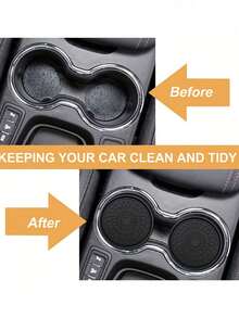 2pcs/Set Car Cup Holder Coasters - Non-Slip Silicone Cup Mats Fit For Cars, SUVs, Trucks, Universal For Most Cup Holders And Beverage Cans, Dust-Proof And Heat-Resistant Interior Accessories - A - View 3