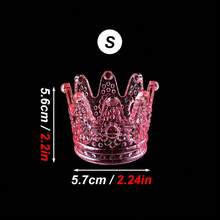 1pc White/Pink/Blue Hollow Faux Crystal Crown Cake Topper, Elegant Goddess Birthday Wedding Cake Decor, Multi-Size Plastic Crown Cake Ornament, Valentine's Day Anniversary Dessert Baking Decoration, Birthday Cake Accessory - Crown Cake Ornament - View 8