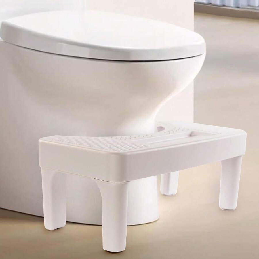 1pc Ergonomic Toilet Foot Stool, Anti-Slip Squatting Step Stool For Bathroom, Thickened Plastic Commode Stool