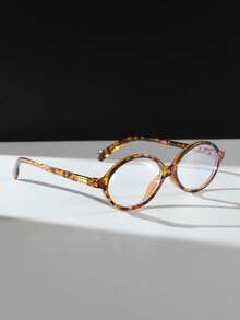 1 chiếc gọng kính oval nhỏ, trong suốt, kiểu dáng thời trang retro, cá tính, đa năng, gọng phẳng, nhẹ, dành cho nữ, kiểu dáng đơn giản, đeo hàng ngày. - Nhiều màu - Xem 5