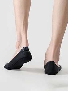 1/6 Pairs Men's Solid Color Casual Breathable Invisible Socks, Suitable For Daily Wear, Business, Home, All Seasons - Multicolor - View 2