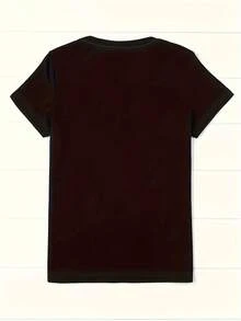 ModaModaCamiseta Casual para Mujer con Estampado "Stepin' Into Juneteenth" - Manga Corta, Cuello Redondo, Blanca con Letras Coloridas y Diseño de Botas, Lavable a Máquina, Top de Moda Primavera Verano, Camiseta para Mujer - Negro - Ver 3