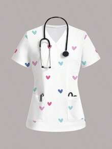 Top de pijama con estampado de dibujos animados para mujer - Blanco 3 - Ver 1