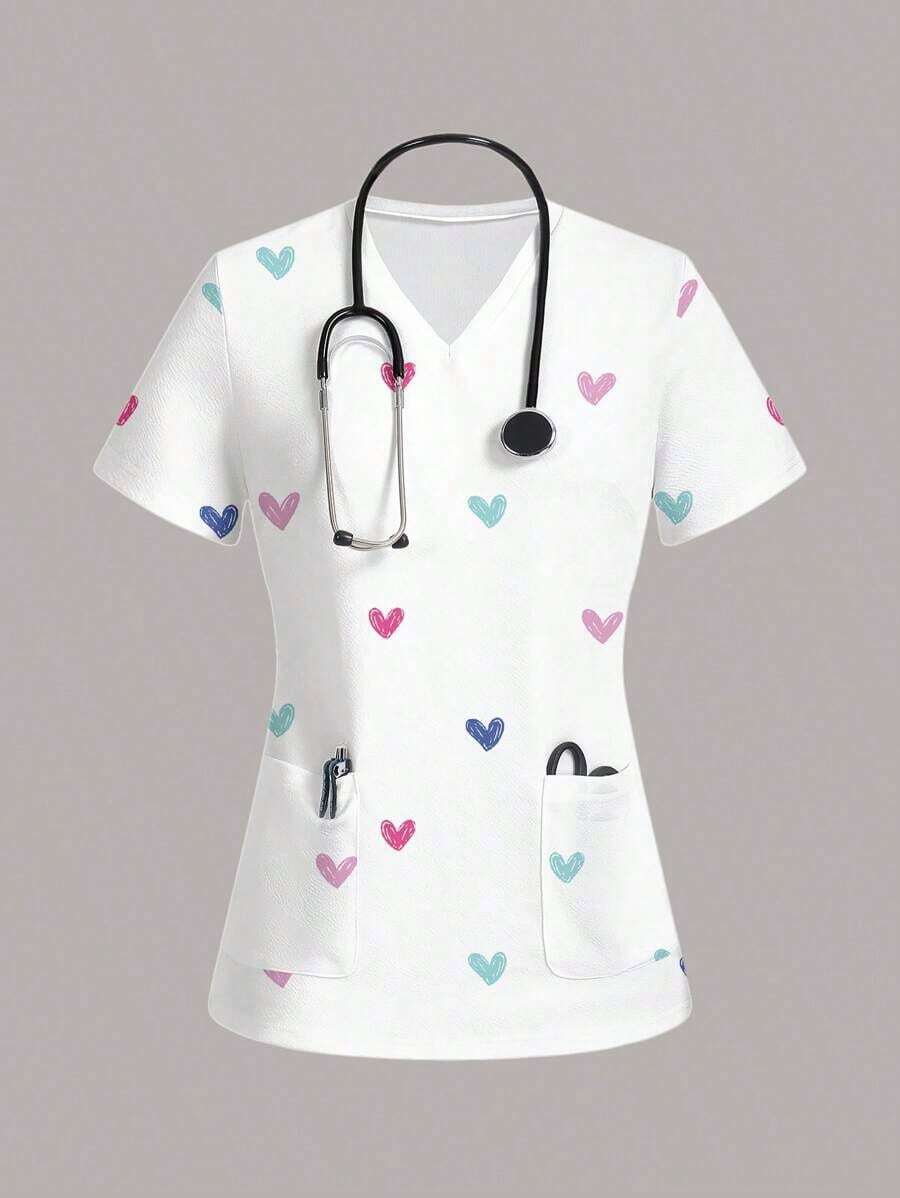 Top de pijama con estampado de dibujos animados para mujer - Blanco 3 - Ver 1
