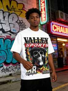 Dieses weiße T-Shirt im Hip-Hop-Stil für Männer, inspiriert von Valley Sport And Style, ist aus der Y2K-Kollektion. # 88 vereint Retro- und Urban-Esthetik, was es zu einer perfekten Wahl für Streetwear das ganz - Weiss - Übersicht 2