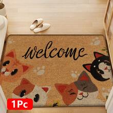 1pc Cat Pattern Printed Linen Kitchen Rug, Doormat, Bath Mat, Hallway Mat, 3D Printed Rectangle Carpet For Living Room, Bedroom, Corridor, Bathroom, Laundry Room - Polyester Rug For Indoor And Outdoor Home Decor - Multicolor - View 16