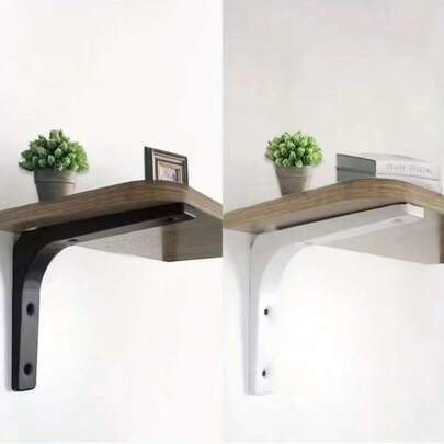 2 chiếc giá đỡ kệ hình chữ L bằng sắt chịu lực cao, giá đỡ góc vuông dùng để gắn kệ lên tường, phụ kiện hỗ trợ giá đỡ đồ nội thất.