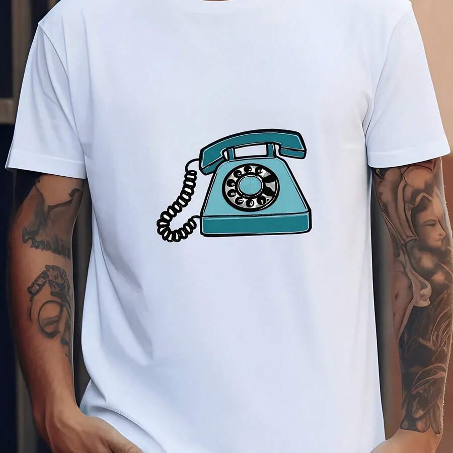 Camiseta de manga corta estampada para hombre, nueva tendenciass de verano, top versátil para hombre - forma - Ver 1