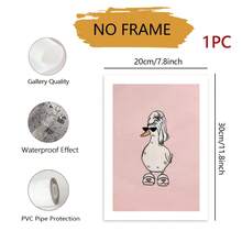 Tranh canvas hình vịt ngộ nghĩnh, màu hồng, trang trí tường phòng tắm hài hước, phong cách trang trại cổ điển, tranh vẽ vịt quàng khăn rằn kiểu nông thôn, trang trí nhà cửa thời trang, phòng khách, phòng ngủ, văn phòng, không khung. - Nhiều màu - Xem 13