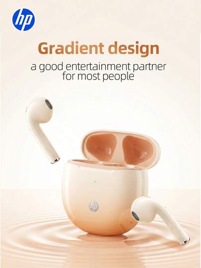  HP Wireless Semi-In-Ear Headphones - H10H, Gradient Orange, Semi-In-Ear Type-C Interface, Bluetooth 6.0 Fast Connection, Comes With Cute Cat Paw Earphone Case