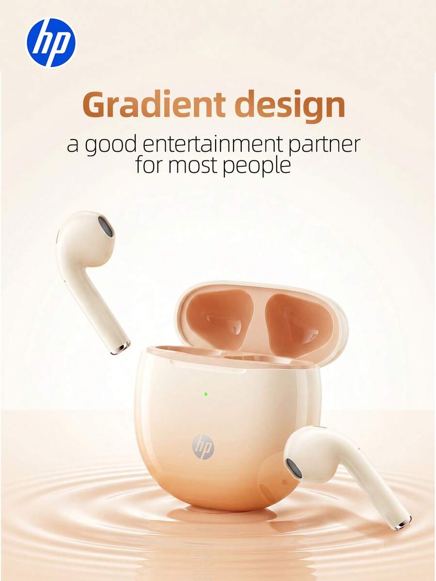 HP Wireless Semi-In-Ear Headphones - H10H, Gradient Orange, Semi-In-Ear Type-C Interface, Bluetooth 6.0 Fast Connection, Comes With Cute Cat Paw Earphone Case - View 1