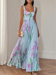 Women Midi Dresses - Blue-purple - View 1