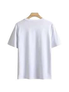 Unisex T-Shirt For Men And Women With Violin Print, Loose And Comfortable Fit. - White - View 2