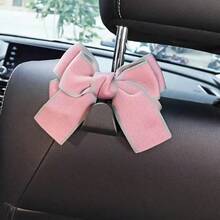 AD 1pc New Bowknot Car Seat Back Hook, Multi-Function Storage Hanger, Creative Decor Accessory - Fabric Bow - View 20